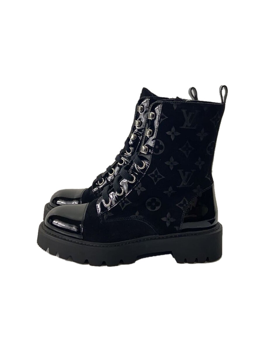 【中古】LOUIS VUITTON◆テリトリーラインブーツ/37/BLK/1AC6CO【シューズ】