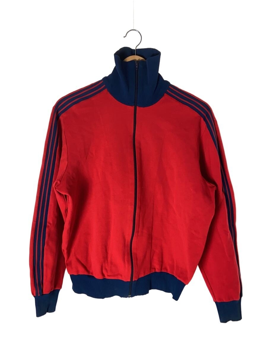 【中古】adidas◆プルオーバー/4/ナイロン/赤いこと/無地/60s-70s/貨物自動車上衣/デサント【メンズウェア】