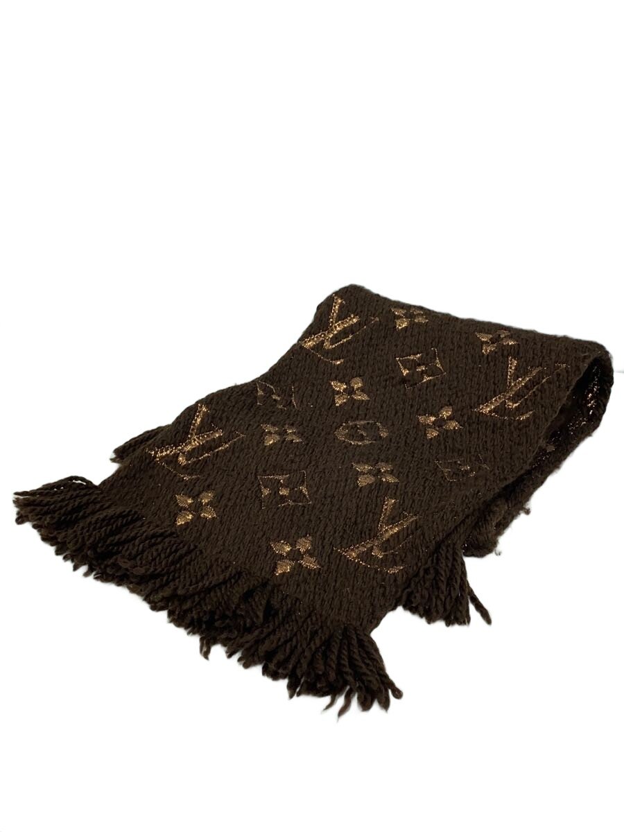 【中古】LOUIS VUITTON◆エシャルプ・ロゴマニアシャイン_モノグラム/羊毛/BRW/レディース/M71383【服飾雑貨他】