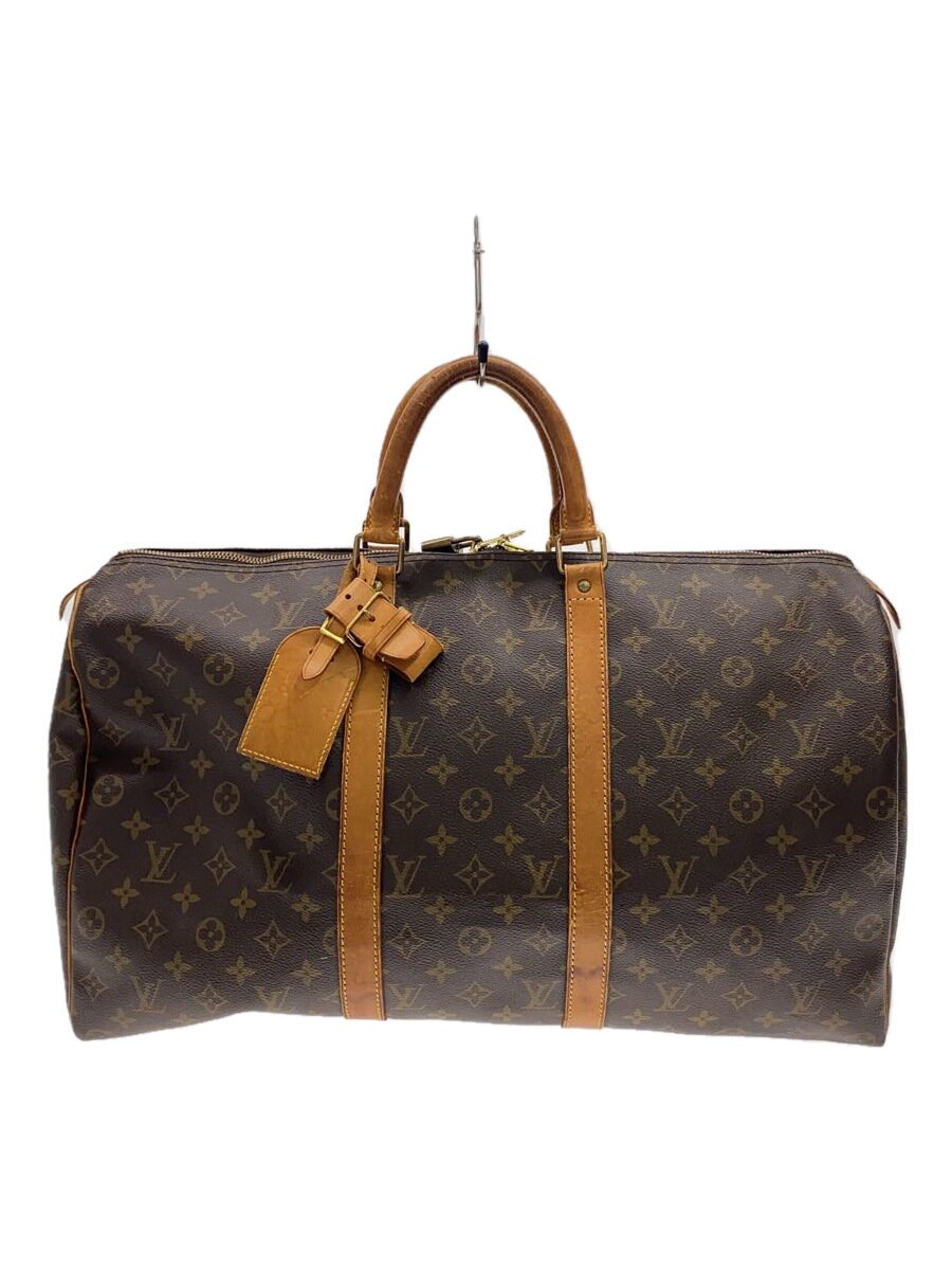 【中古】LOUIS VUITTON◆キーポル50_モノグラム・帆布_BRW/PVC/BRW【御徒面子】
