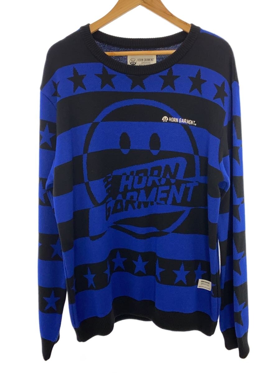【中古】HORN GARMENT/Gimme Starry Crew Sweater/HCM-4C-AB08/間借り人/50【メンズウェア】