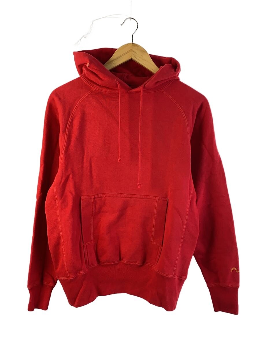 【中古】EVISU◆パーカー/38/綿織物/RED/無地【メンズウェア】