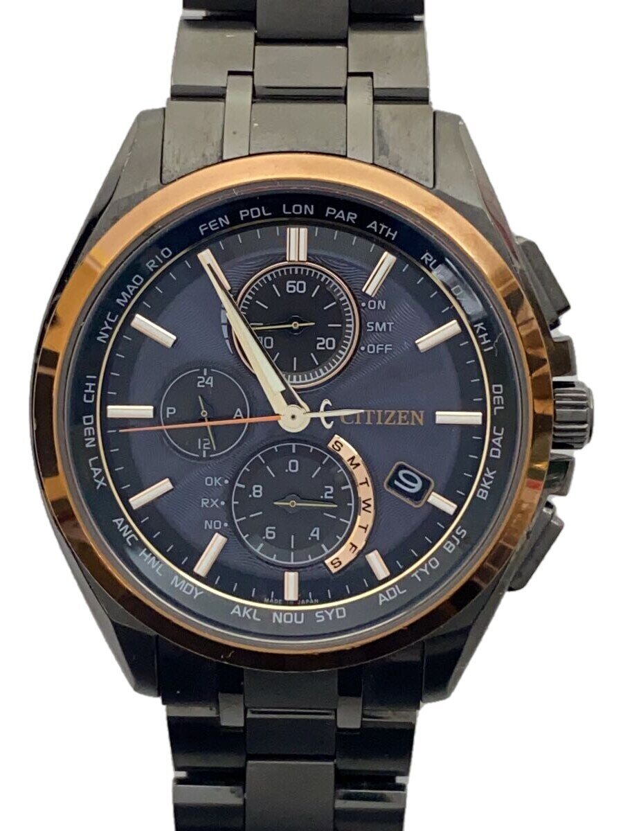 【中古】CITIZEN◆ソーラーウオッチ/アナログ/チタン/BLK/H804-T024131//【服飾雑貨他】