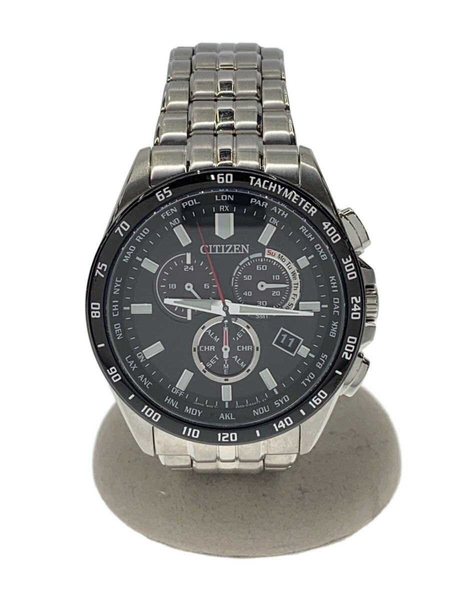 【中古】CITIZEN◆ソーラーウォッチ/アナログ/BLK/SLV/E660-S119936//【服飾雑貨他】