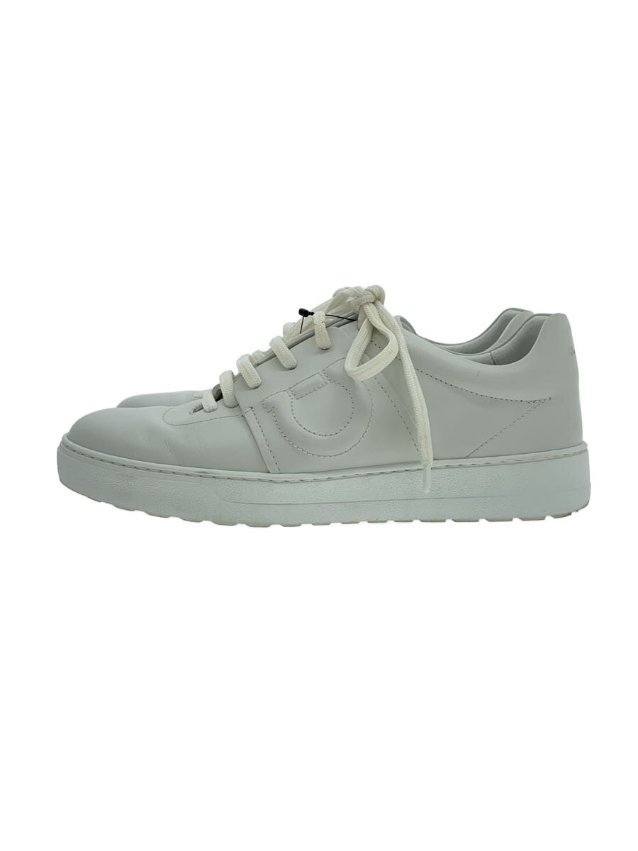 【中古】Salvatore Ferragamo◆FASANO/ローカットスニーカー/UK6.5/WHT/なめし革/15582【シューズ】