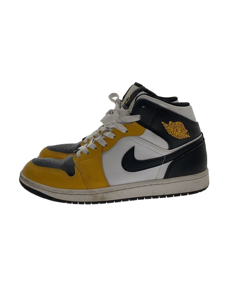 【中古】NIKE◆AIR JORDAN 1 MID_エアジョーダン 1 ミッド/26.5糎/YLW/? NULL ?【シューズ】