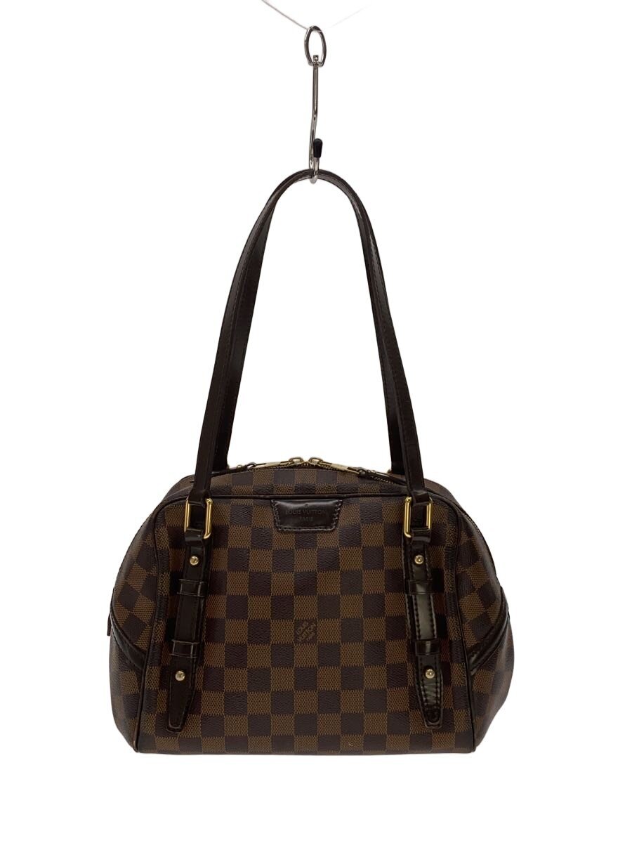 【中古】LOUIS VUITTON◆リヴィントンPM_ダミエ・エベヌ/PVC/BRW【御徒面子】