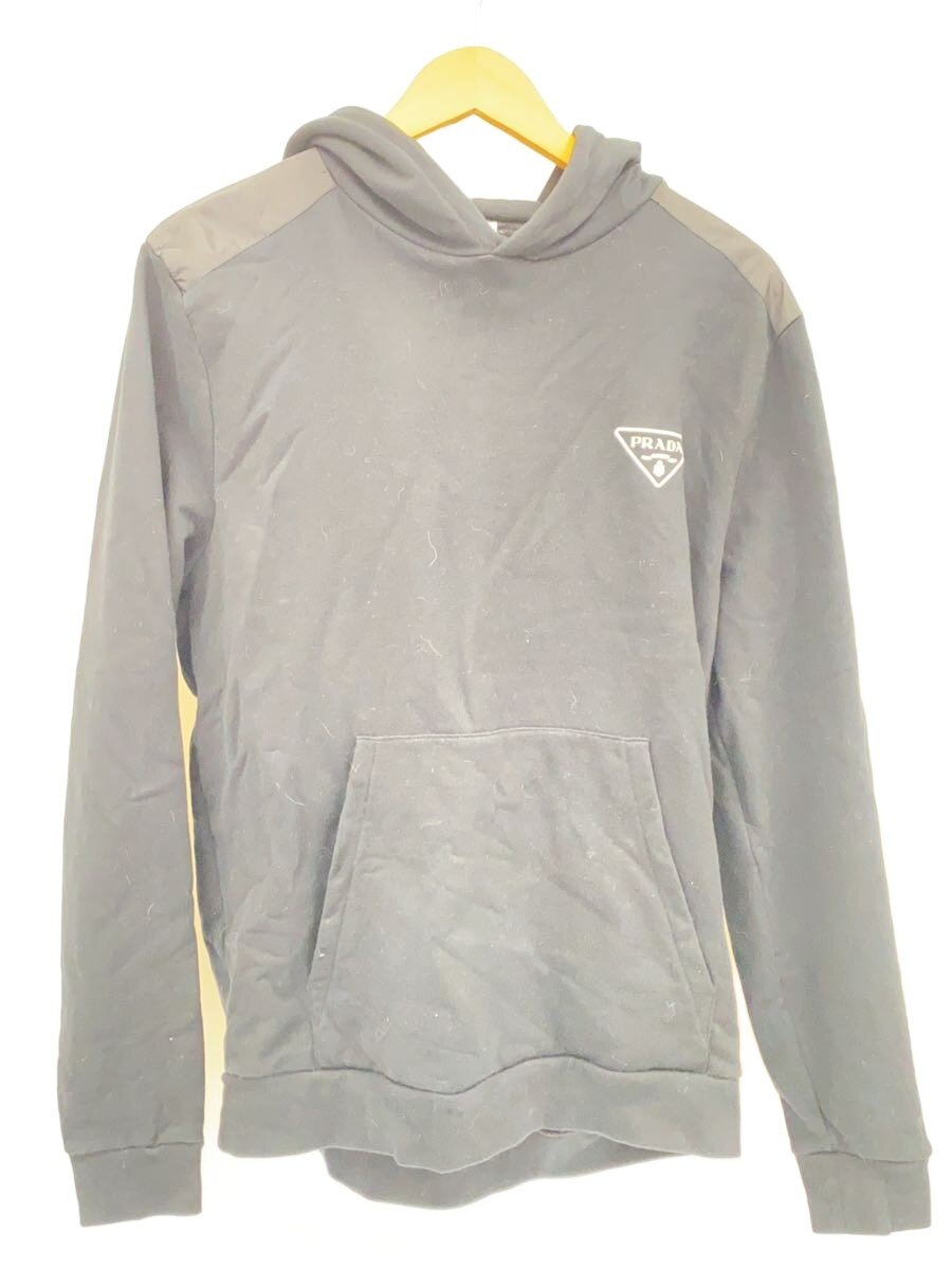 【中古】PRADA◆23AW/ナイロン切替/三角ロゴ/プルオーバ-/パーカー/XL/コットン/BLK/UJL20A【メンズウェア】|2nd STREET 店