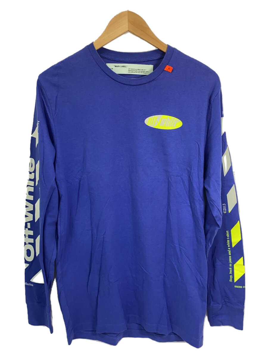 【中古】OFF-WHITE◆長袖プルオーバー/M/綿織物/BLU/刷り上げる/OMAB001S19185006//【メンズウェア】