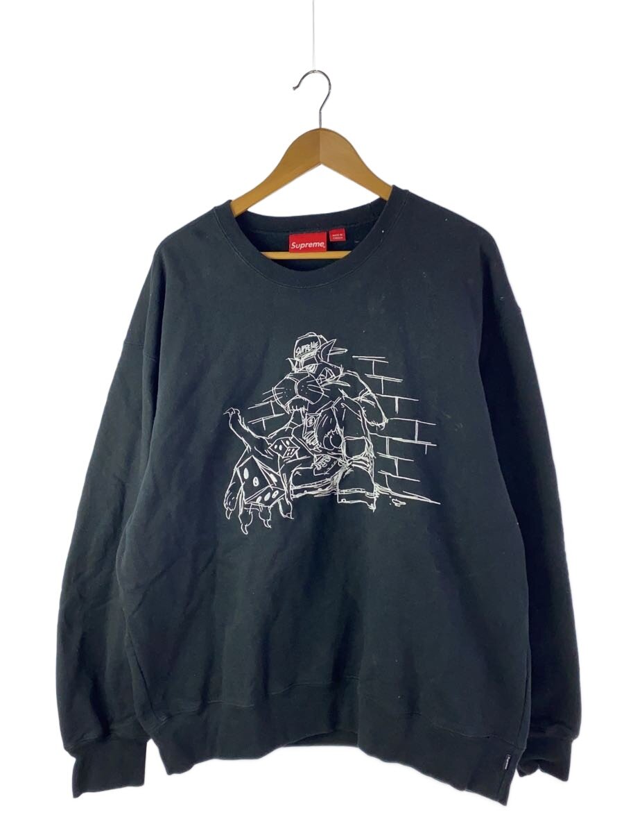 【中古】Supreme◆21AW/Dice Crewneck/流汗/XL/綿織物/BLK//【メンズウェア】
