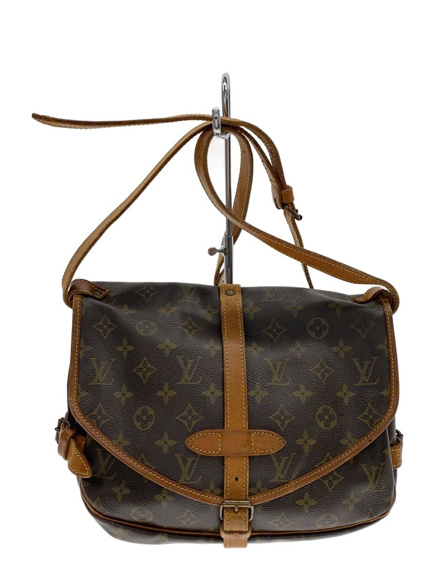 【中古】LOUIS VUITTON◆1)ソミュール30_モノグラム・帆布/PVC/BRW/総柄【御徒面子】