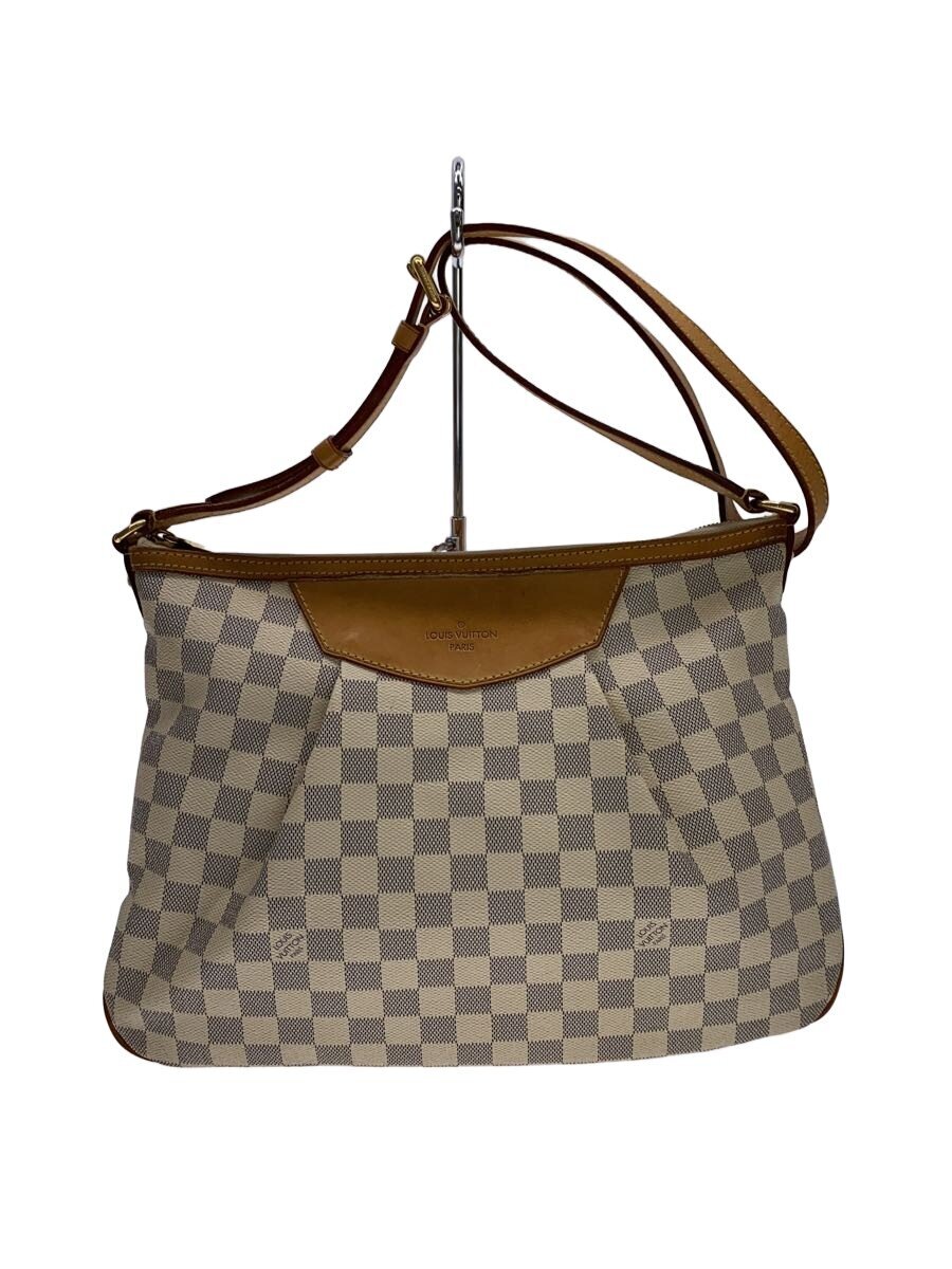 【中古】LOUIS VUITTON◆シラクーサPM_ダミエ・アズール/PVC/WHT【御徒面子】