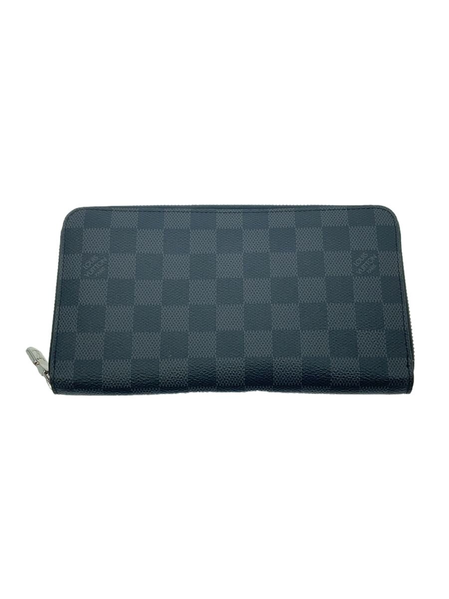 【中古】LOUIS VUITTON◆ジッピー・オーガナイザーNM_ダミエ・グラフィット_BLK/PVC/BLK/無地/メンズ【服飾雑貨他】