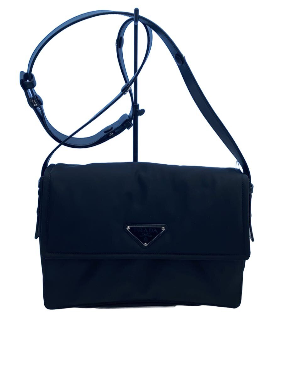 【中古】PRADA◆ショルダーバッグ/ナイロン/BLK/BD313【御徒面子】