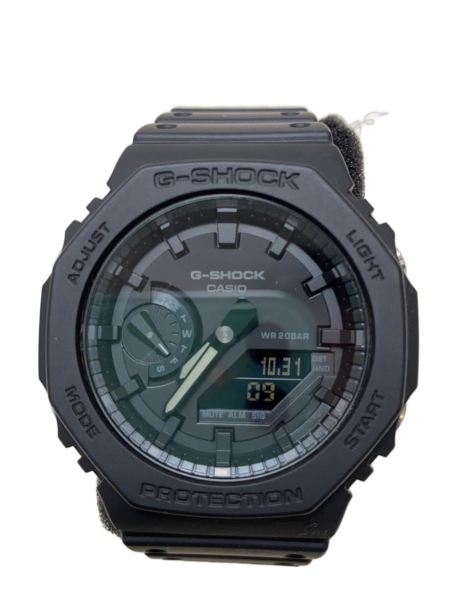 【中古】CASIO◆G-SHOCK/カーボンコアガード/石英ウオッチ/アナログ/天然ゴム/BLK/BLK/GA-2100【服飾雑貨他】