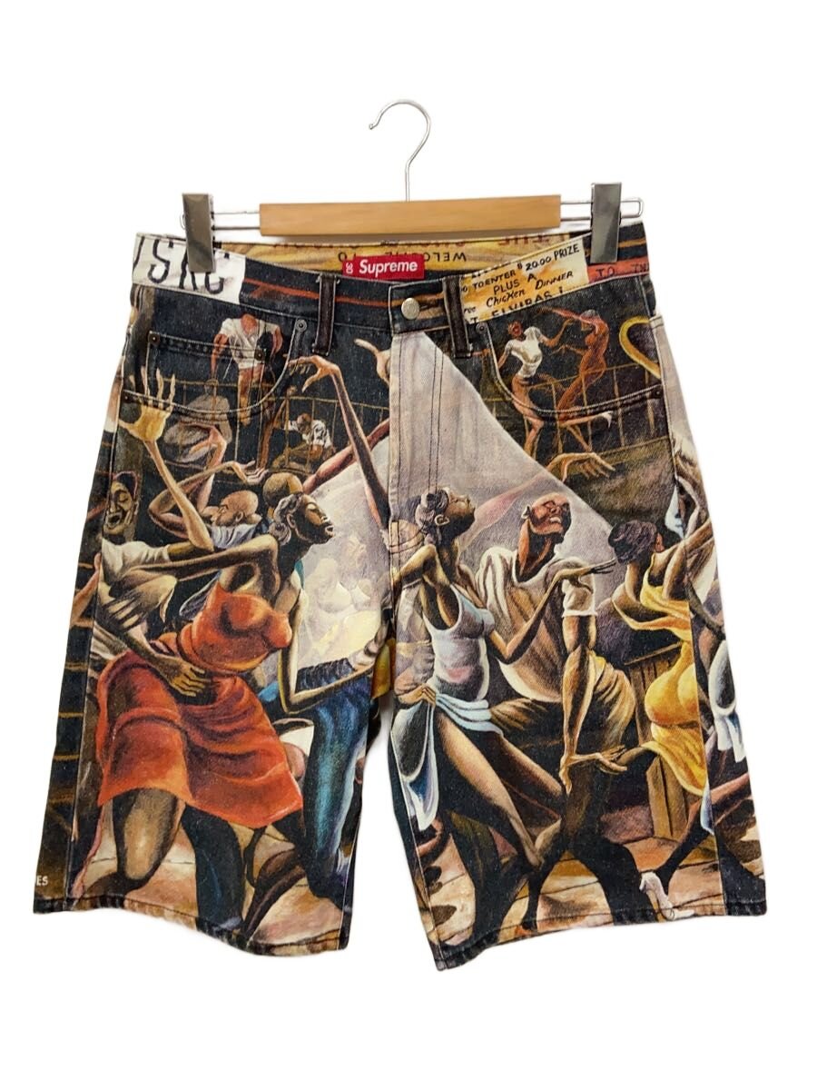【中古】Supreme◆25ss/Ernie Barnes Baggy Denim Short//30/ジーンズ/マルチ色合い/総柄【メンズウェア】