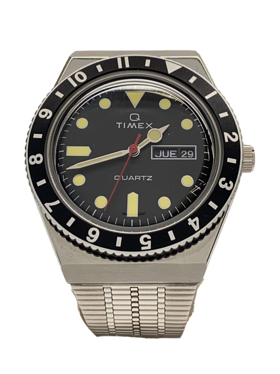 【中古】TIMEX◆石英ウオッチ/アナログ/ステンレス鋼/BLK/SLV/TW2U61800/箱付【服飾雑貨他】