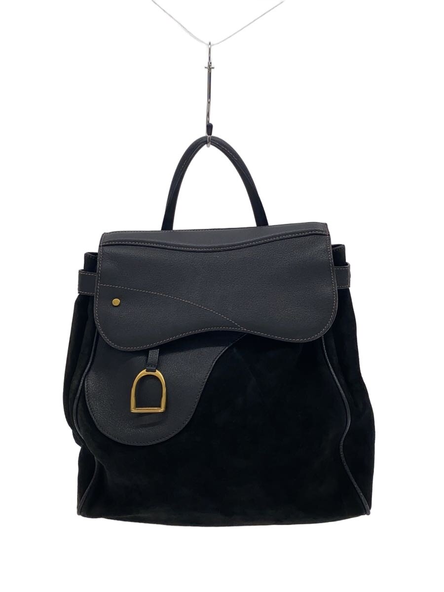 【中古】GUCCI◆背嚢/スウェード/BLK【御徒面子】