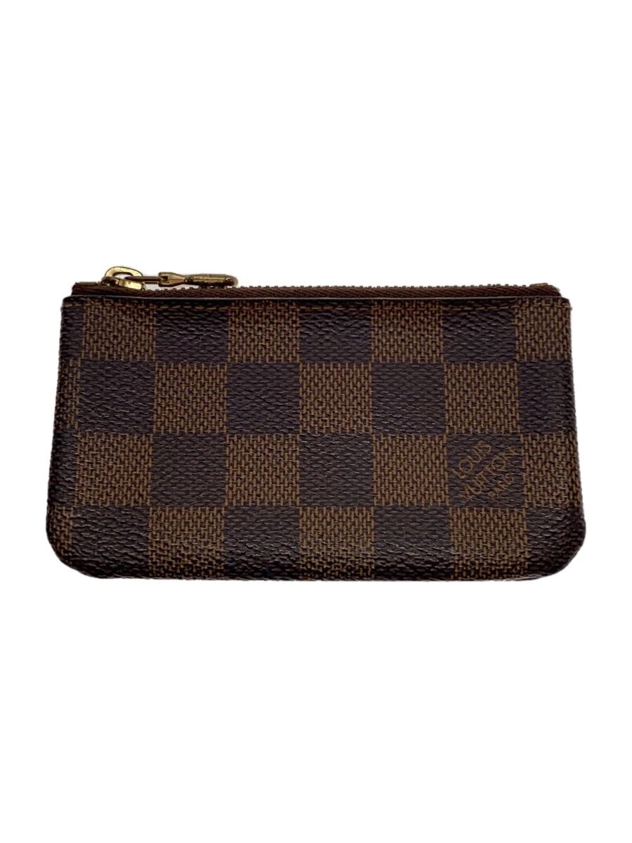 【中古】LOUIS VUITTON◆ポシェット・クレ_ダミエ・エベヌ_BRW/PVC/BRW/メンズ【服飾雑貨他】
