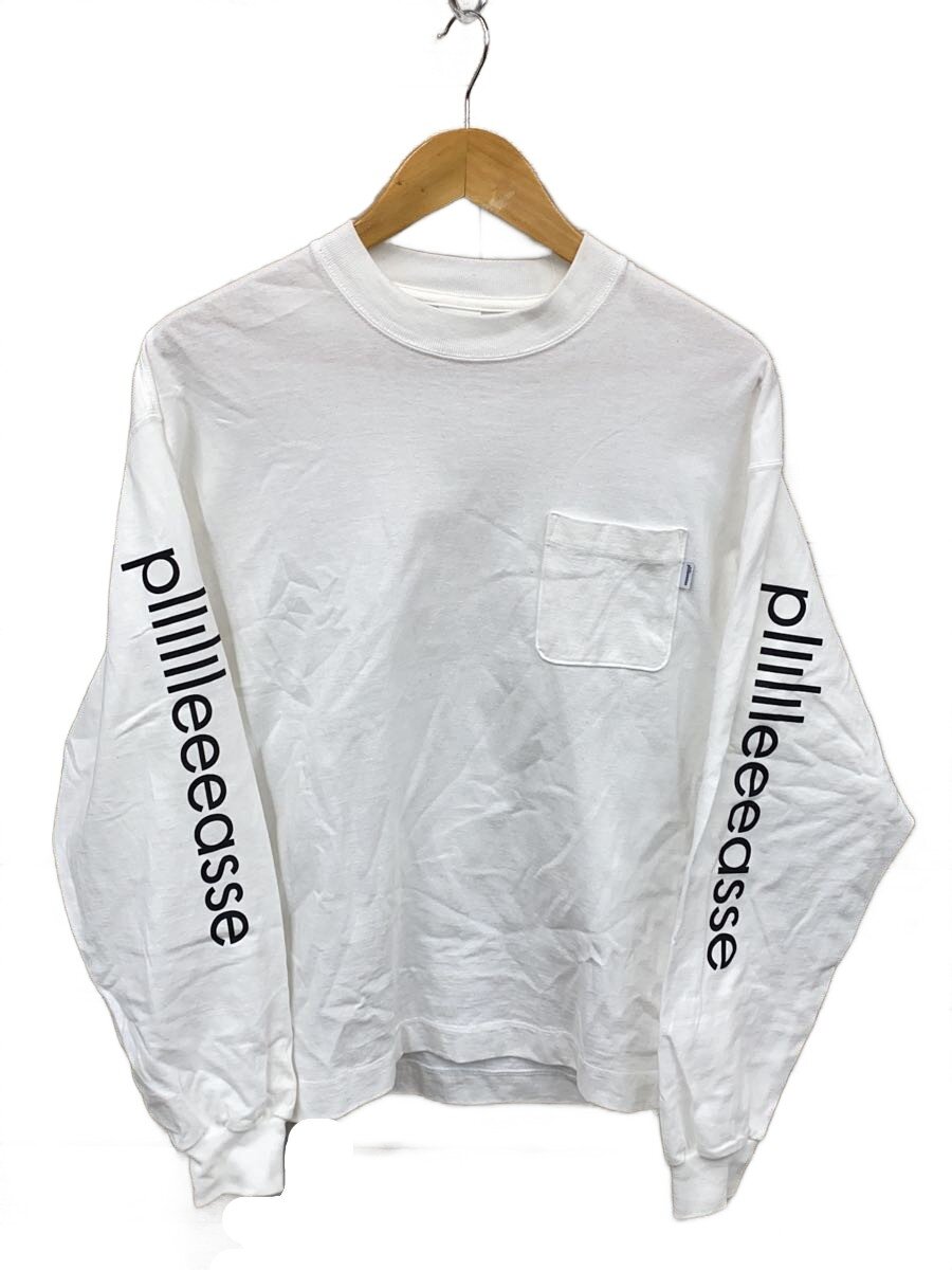 【中古】plllllleeeasse◆長袖Tシャツ/S/コットン/WHT/24PLS-C010【メンズウェア】｜2ｎｄ STREET 店