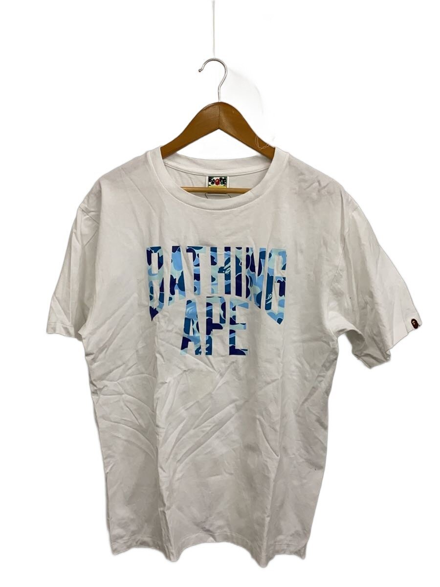 【中古】A BATHING APE◆Camo NYC Logo Tee/プルオーバー/L/綿織物/WHT【メンズウェア】