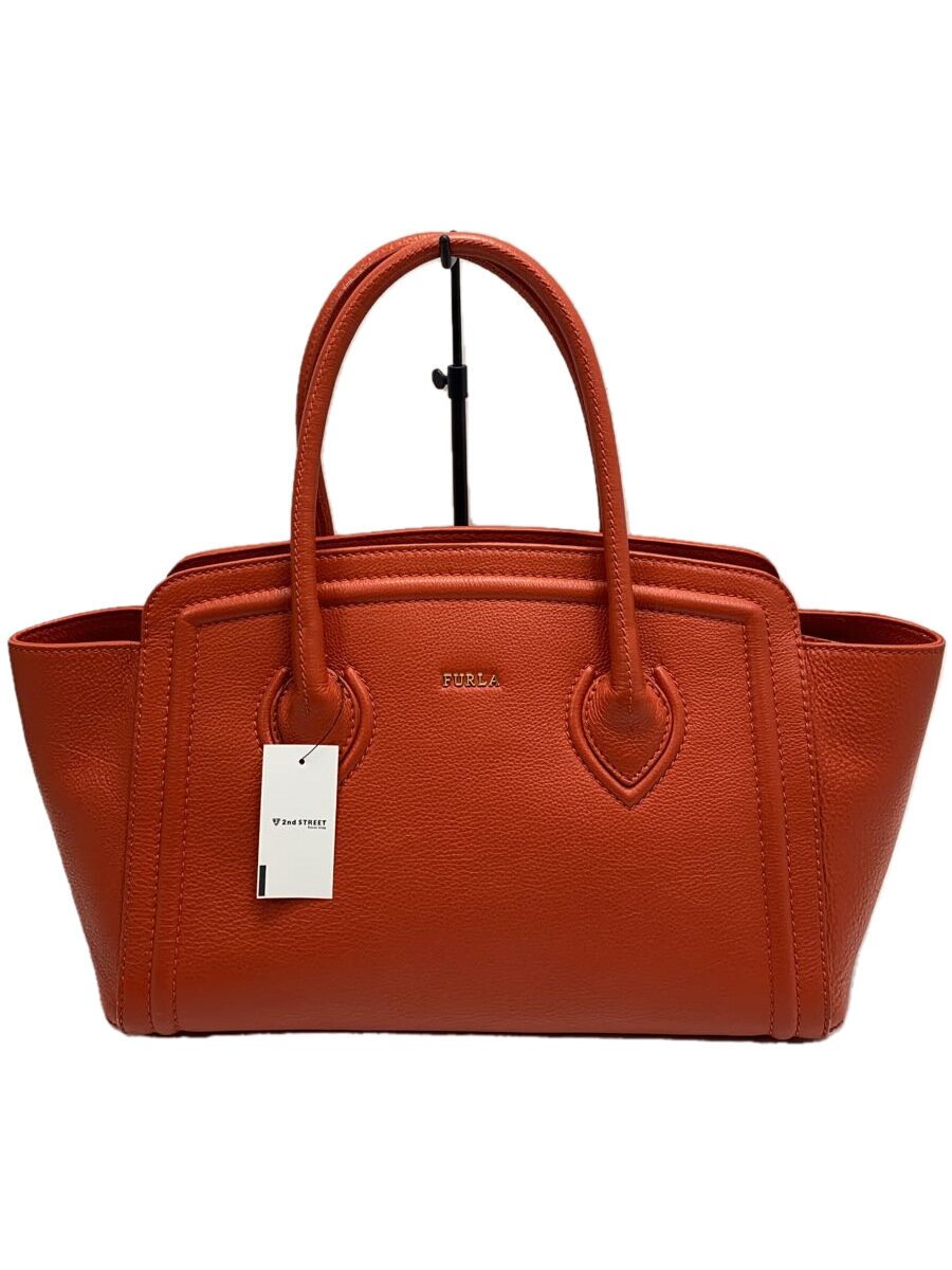 【中古】FURLA◆ハンドバック/--/ORN/無地【御徒面子】