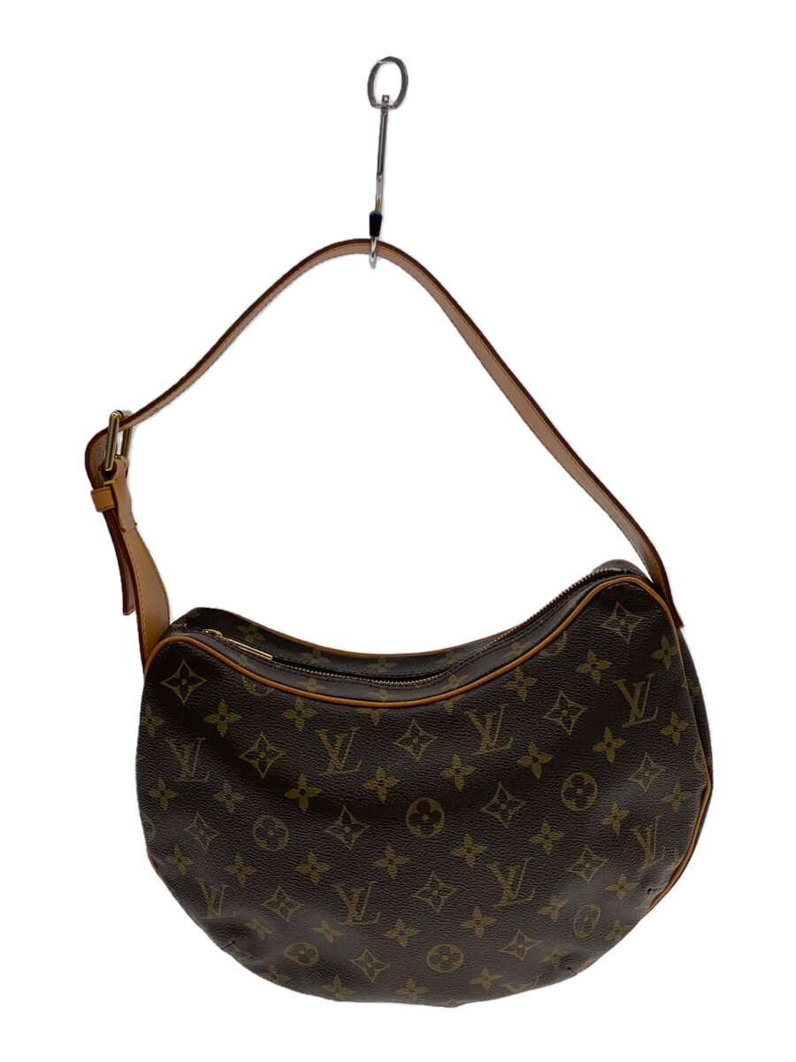 【中古】LOUIS VUITTON◆クロワッサンMM_モノグラム・帆布/PVC/BRW【御徒面子】