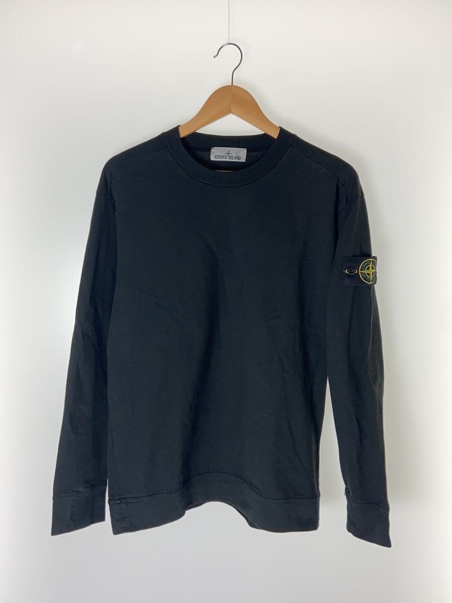 【中古】STONE ISLAND◆長袖プルオーバー/S/綿織物/黒いこと/k1s156100043s0a50/HEAVY COTTON JERSEY//【メンズウェア】