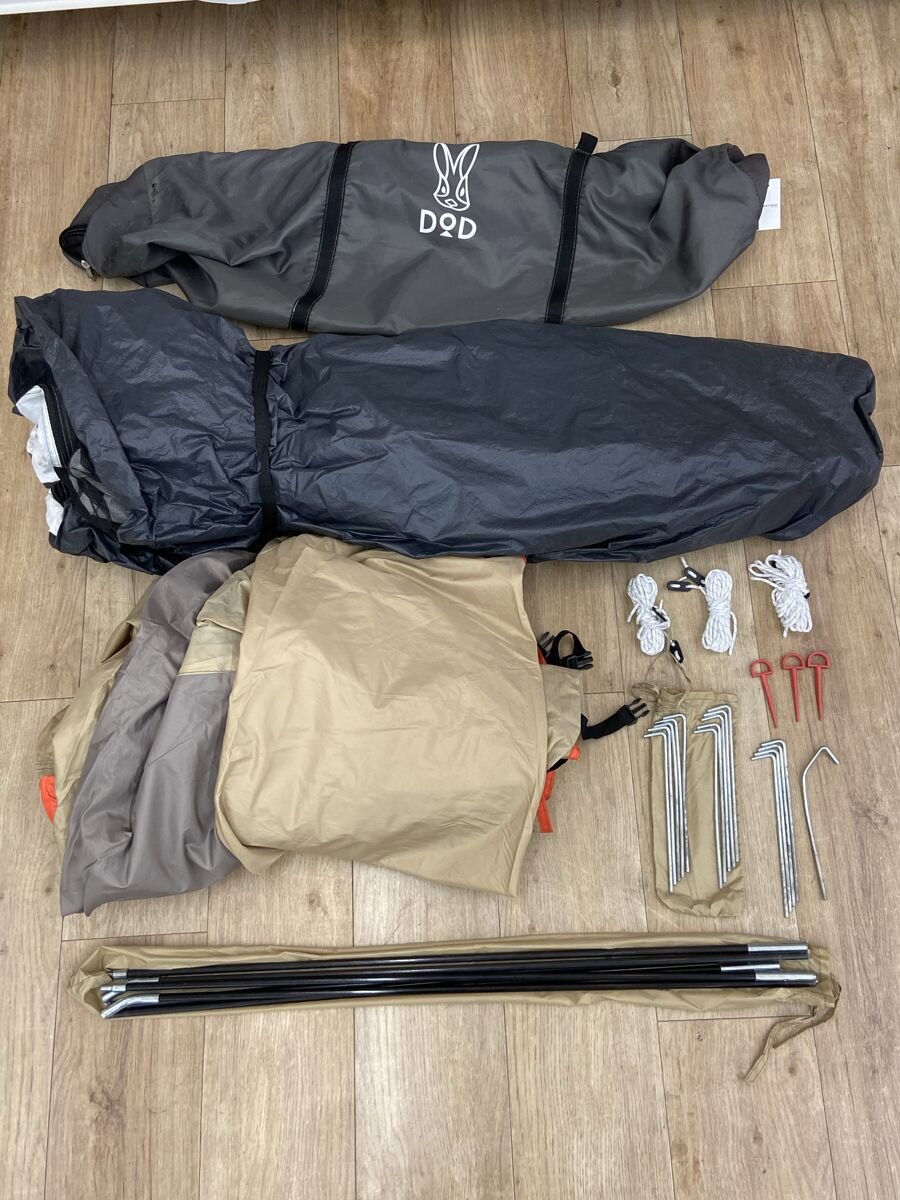【中古】DOD◆円蓋 ワンタッチ円蓋 T5-503 [ベージュ/薄墨色/オレンジ色]/DOD/ワンタッチ/BEG/５人用//【運動競技】