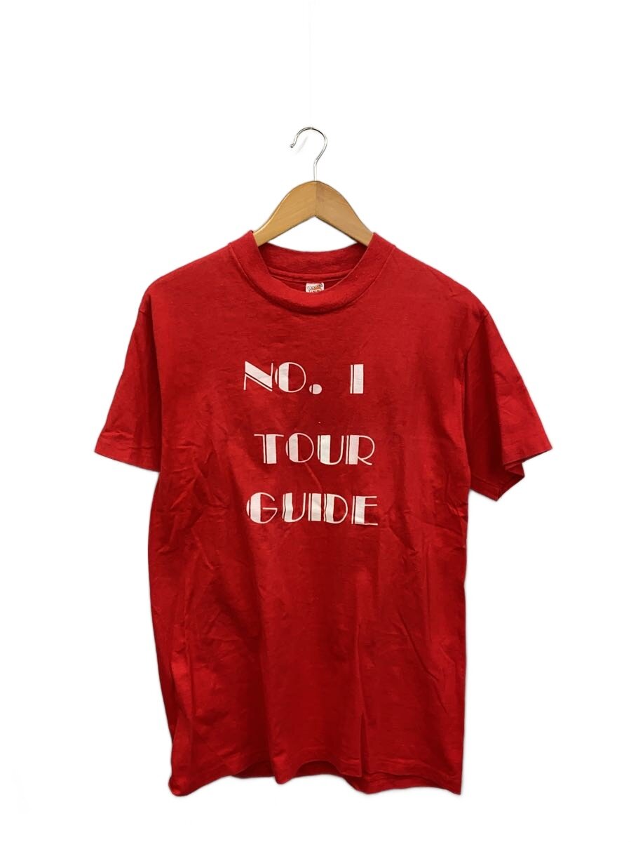 【中古】Hanes◆Beefy-T/No.1 TOUR GUIDE/プルオーバー/L/綿織物/RED【メンズウェア】