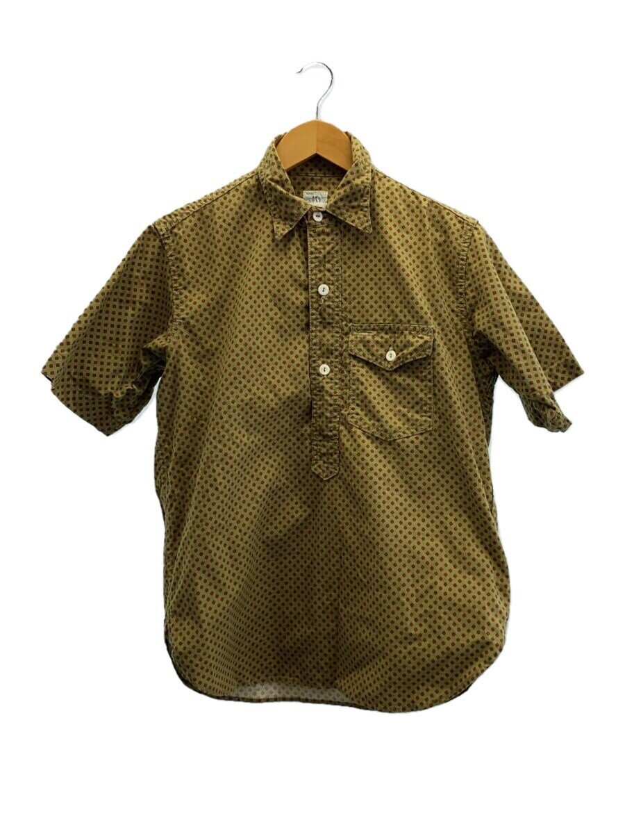 【中古】POST OVERALLS◆半袖プルオーバー/S/綿織物/GRN/総柄/USA製【メンズウェア】