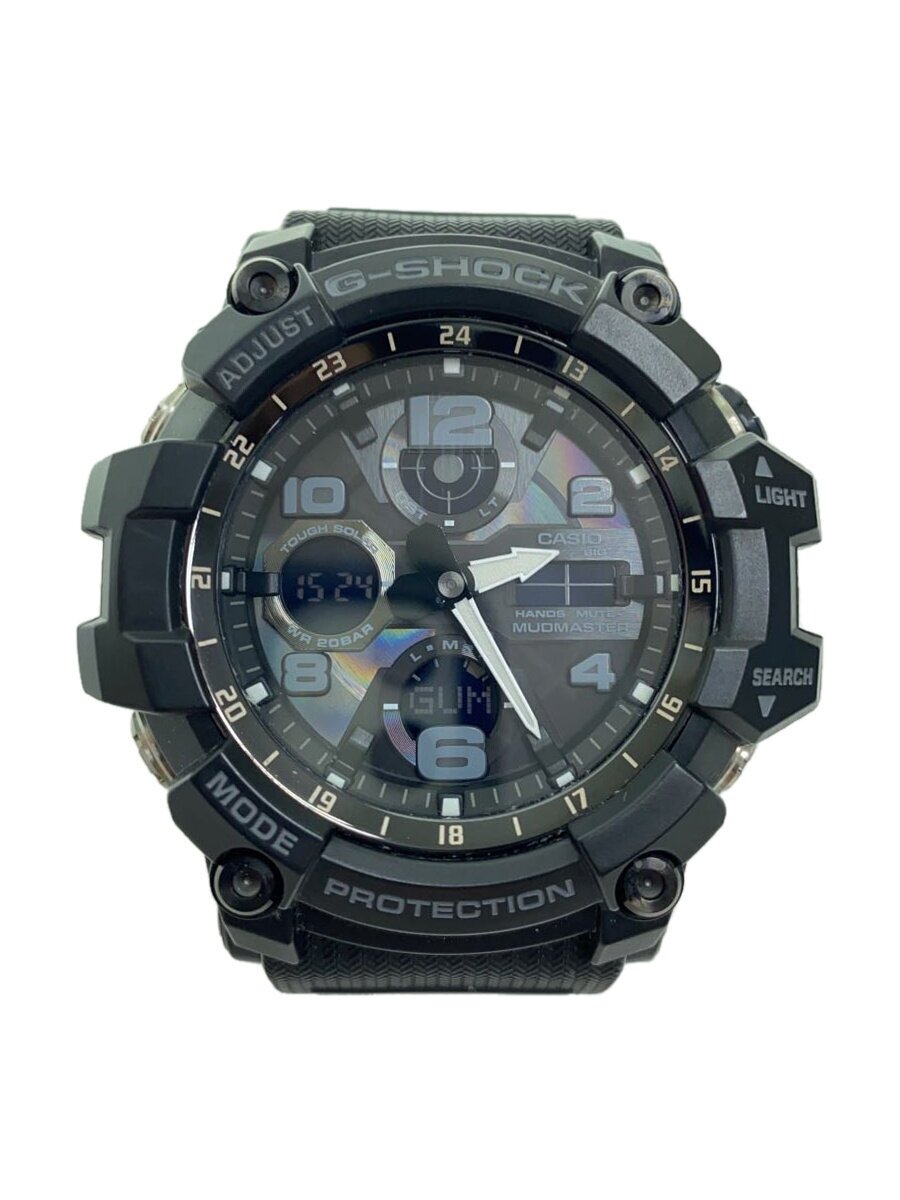 【中古】CASIO◆ソーラーウオッチ/デジアナ/天然ゴム/BLK/BLK/GSG-100【服飾雑貨他】