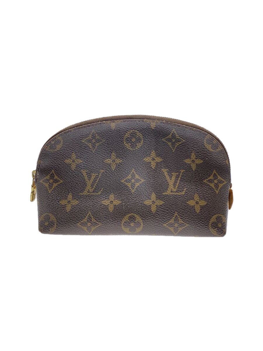 【中古】LOUIS VUITTON◆ポシェット・コスメティックPM_モノグラム・帆布/PVC/BRW【御徒面子】