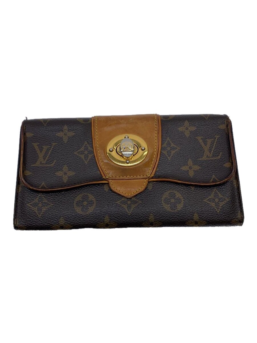 【中古】LOUIS VUITTON◆ポルト・フォイユ・ボエシ_モノグラム・キャンバス_BRW/PVC/BRW/総柄/レディース【服飾雑貨他】