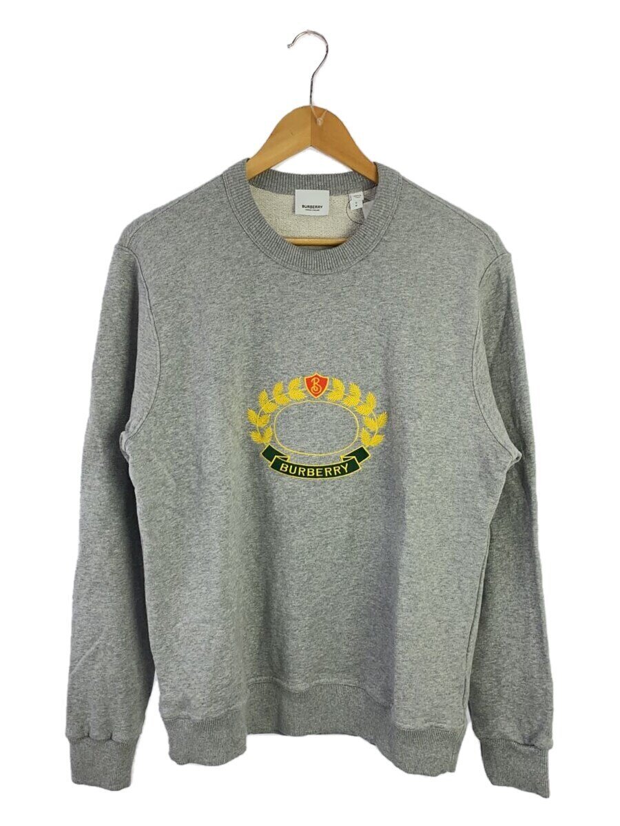 【中古】BURBERRY◆ロゴタイプ刺しゅう流汗/S/綿織物/GRY/8061289【メンズウェア】