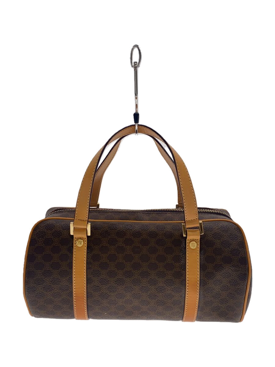 【中古】CELINE◆ボストンバッグ/帆布/BRW/総柄/マカダム/ミニ【御徒面子】