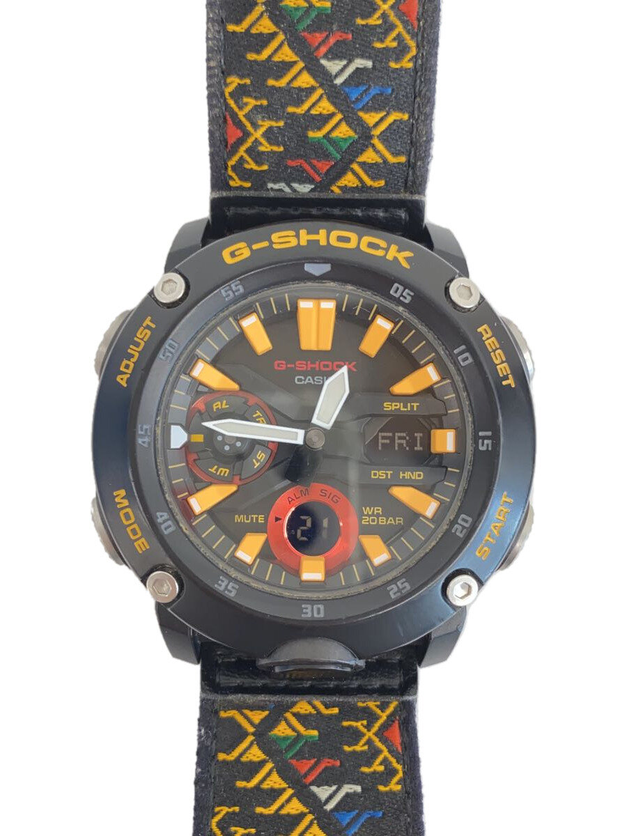 【中古】CASIO◆Traditional Pattern Series/石英ウオッチ/アナログ/GA-2000BT-1【服飾雑貨他】