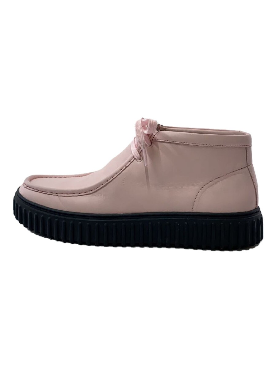 【中古】Clarks◆ブーツ/44.5/PNK/なめし革【シューズ】