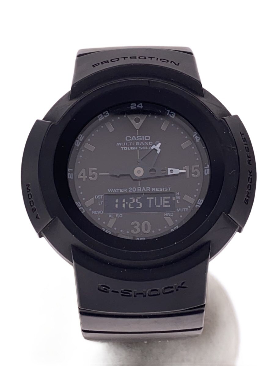 【中古】CASIO◆ソーラーウオッチ_G-SHOCK/デジアナ/天然ゴム/BLK/BLK【服飾雑貨他】