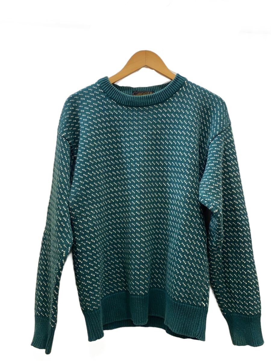 【中古】EDDIE BAUER◆80～90s/黒タグ後期/バーズアイ/ニット・セーター(厚手)/L/コットン/GRN/総柄【メンズウェア】｜2ｎｄ STREET 店 9,825円