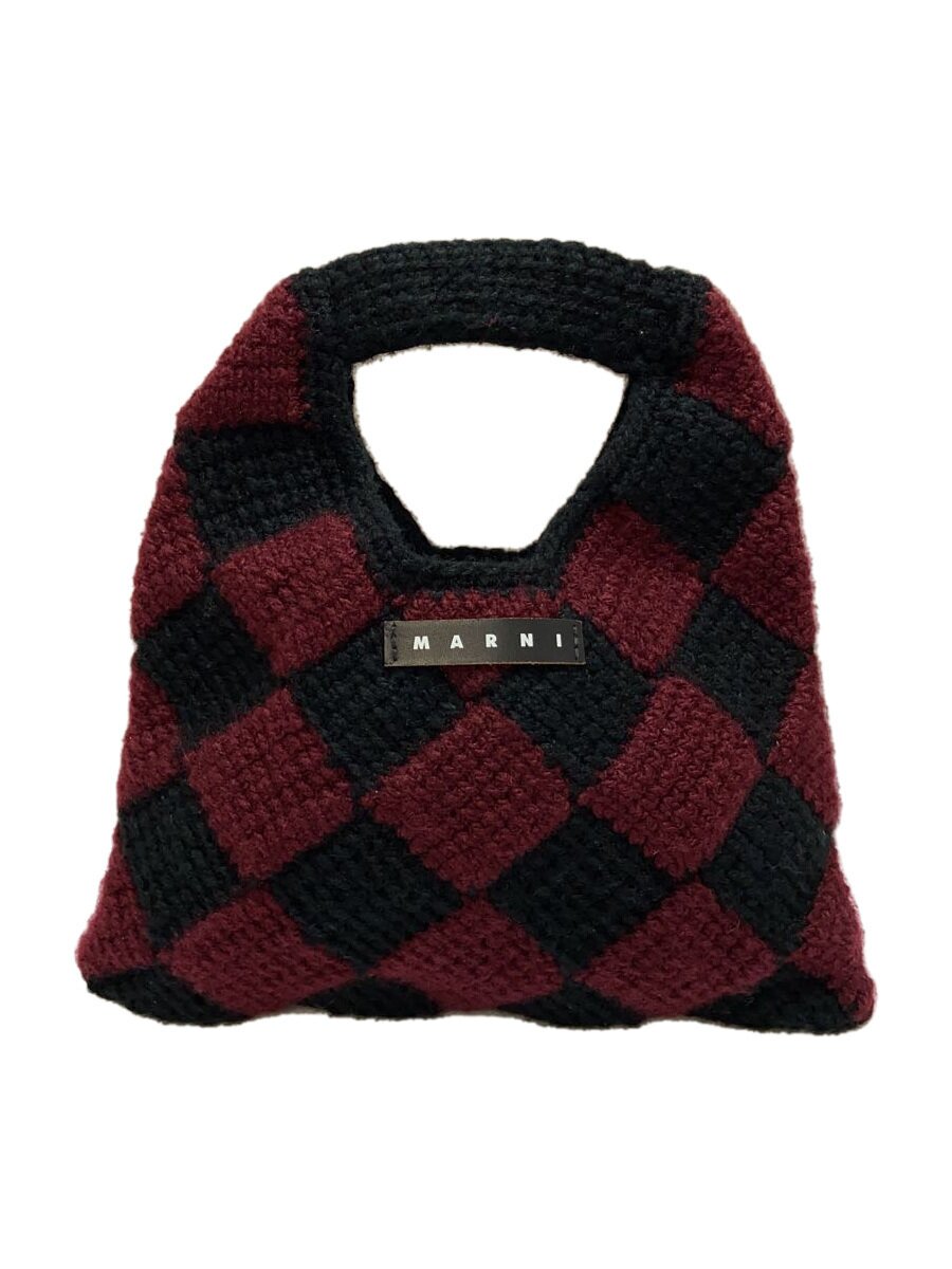 【中古】MARNI◆ハンドバッグ/ダイヤモンドクロシェ/かぎ針編み/BRD/チェック【バッグ】|2nd STREET 店