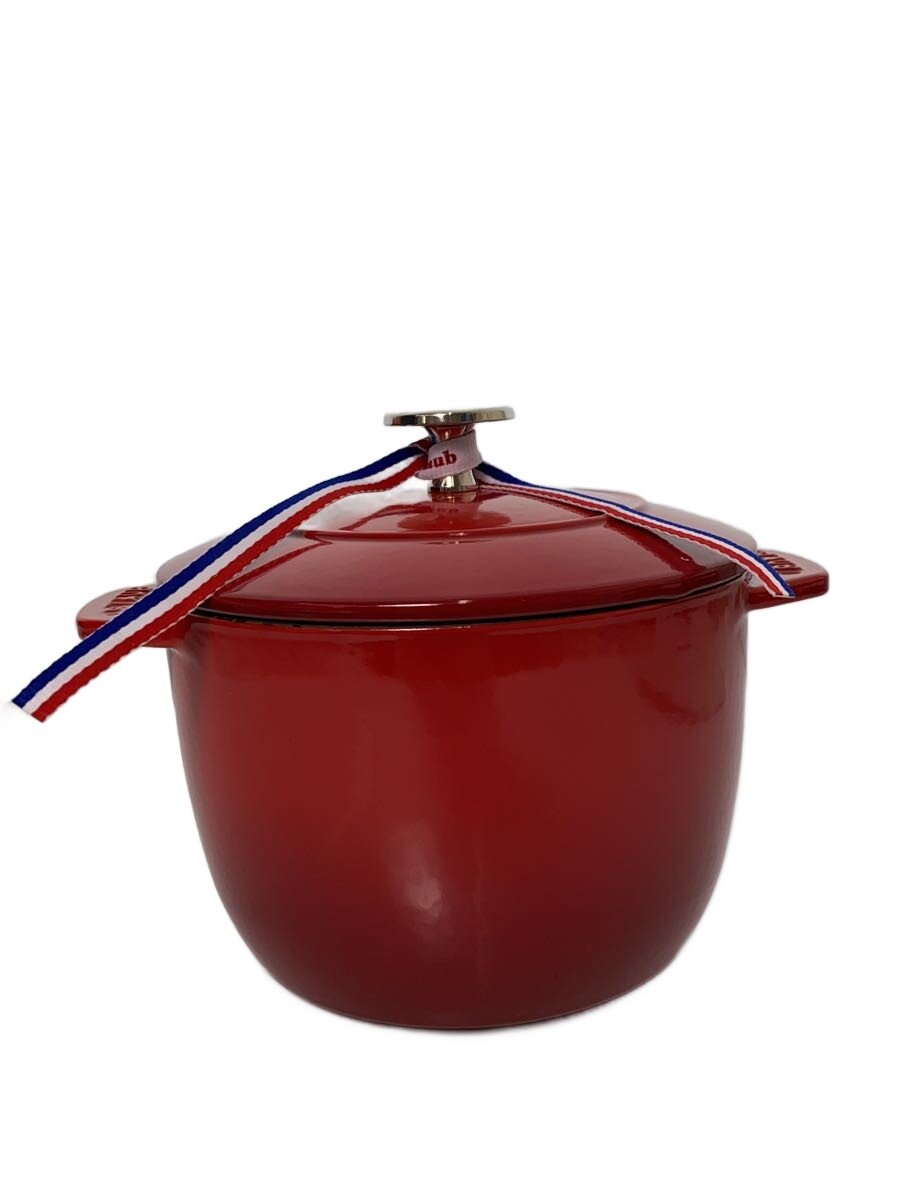 【中古】Staub◆サイズ:16cm/RED/ラ.ココットdeGOHAN Mチェリ/1.8L/ふち剥がれ有【キッチン用品】|2nd STREET 店