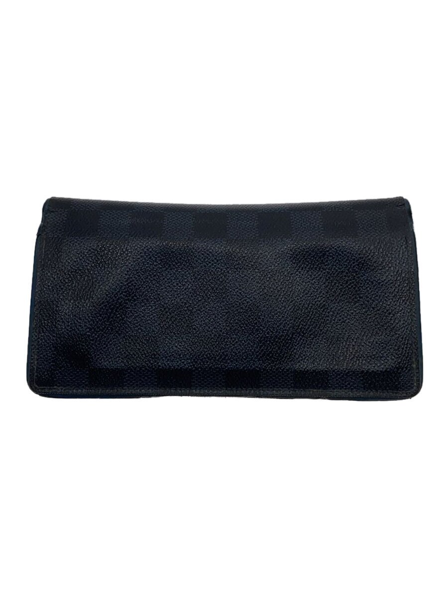 【中古】LOUIS VUITTON◆ポルト・フォイユ・ブラザ_ダミエ・コバルト_NVY/PVC/NVY/メンズ【服飾雑貨他】