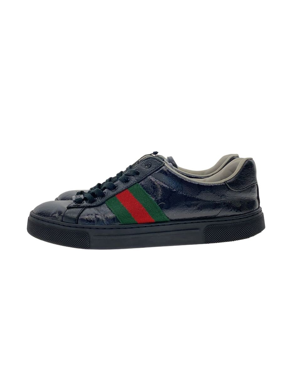 【中古】GUCCI◆ローカットスニーカー/Ace GG Crystal Canvas/37.5/BLK/PVC/760774【シューズ】
