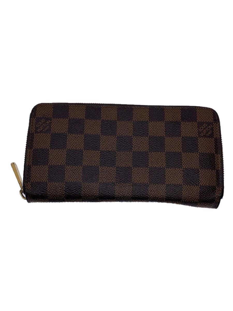 【中古】LOUIS VUITTON◆2)ジッピー・ウォレット_ダミエ・エベヌ/PVC/BRW/メンズ【服飾雑貨他】