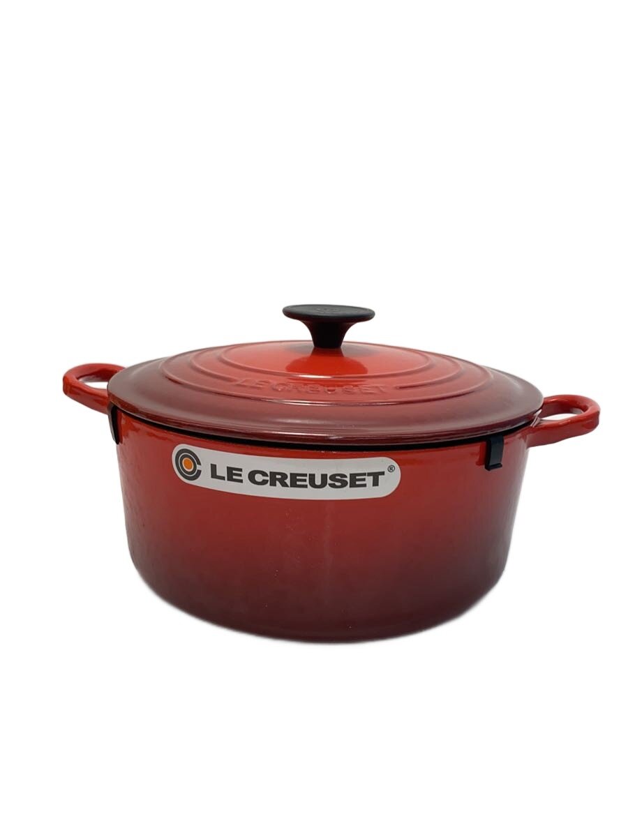 【中古】LE CREUSET◆鍋/静電容量:4L/大きさ:24珊/ORN//【勝手もと装置】