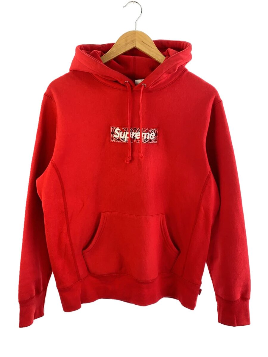 【中古】Supreme◆Bandana Box Logo Hooded Sweatshirt /S/綿織物/RED【メンズウェア】