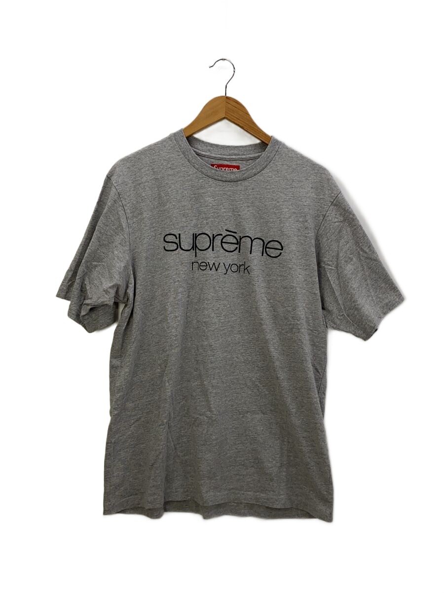 【中古】Supreme◆23AW/Classic Logo S/S Top/プルオーバー/M/綿織物/薄墨色/刷り上げる【メンズウェア】