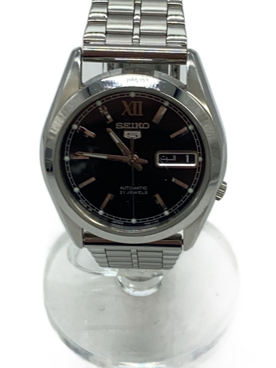 【中古】SEIKO◆自動小銃巻ウオッチ/アナログ/ステンレス鋼/BLK/SLV/7S26-03S0//【服飾雑貨他】