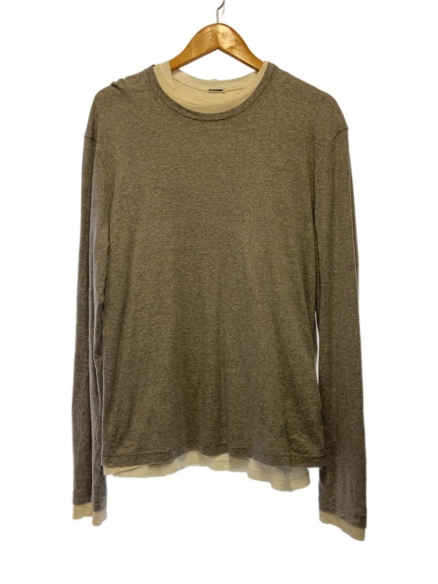 【中古】JIL SANDER◆＋/KITレイヤードロングスリーブ/三枚仕掛ける/長袖プルオーバー/M/綿織物/GRY/J47FV0110【メンズウェア】